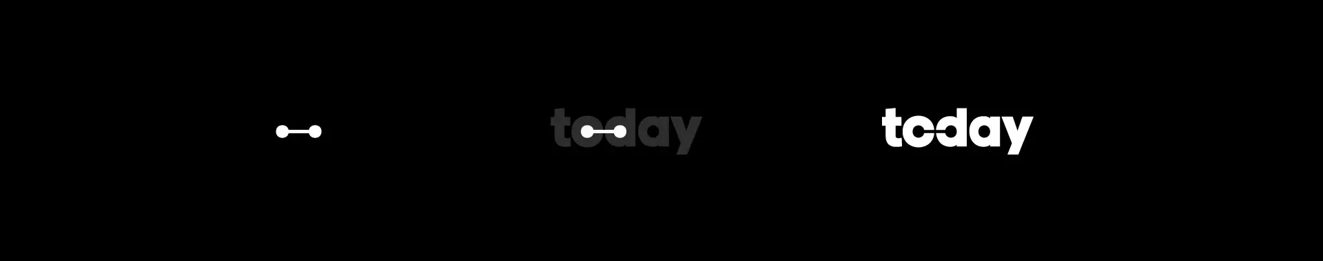 From symbol to wordmark: the point-to-point mark becomes the “o”.