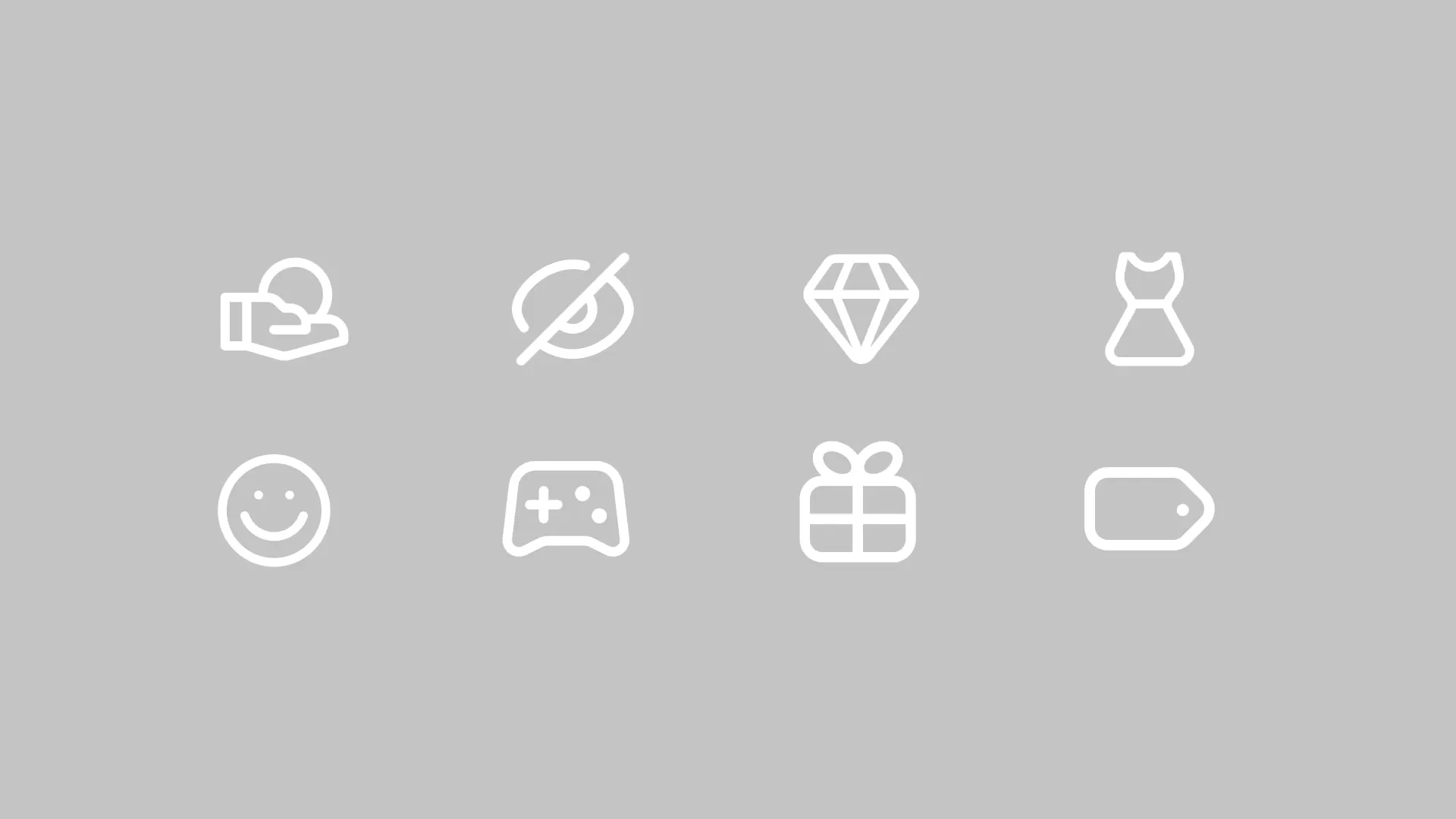 Icon set, one rounded line weight.